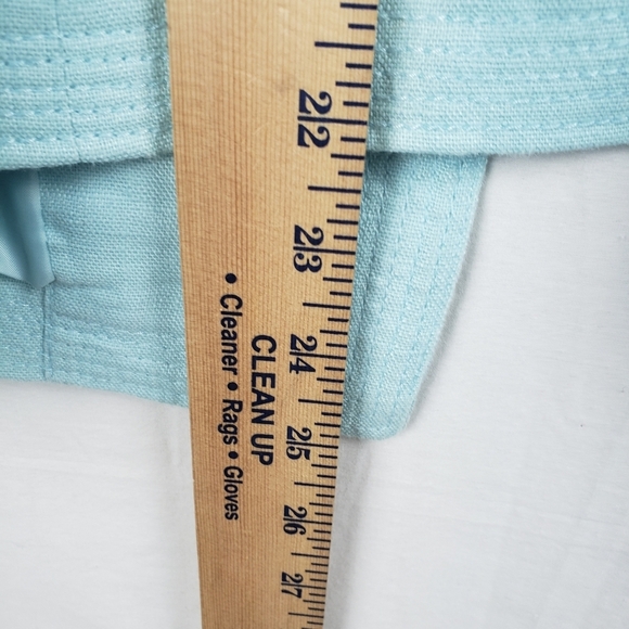 Talbot's Linen Blue Open Front Blazer With Pockets Sz 10 - Picture 8 of 10